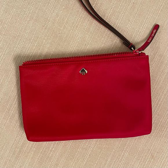 kate spade Handbags - KATE SPADE NY Jae Medium Red Nylon Double Zip Wristlet